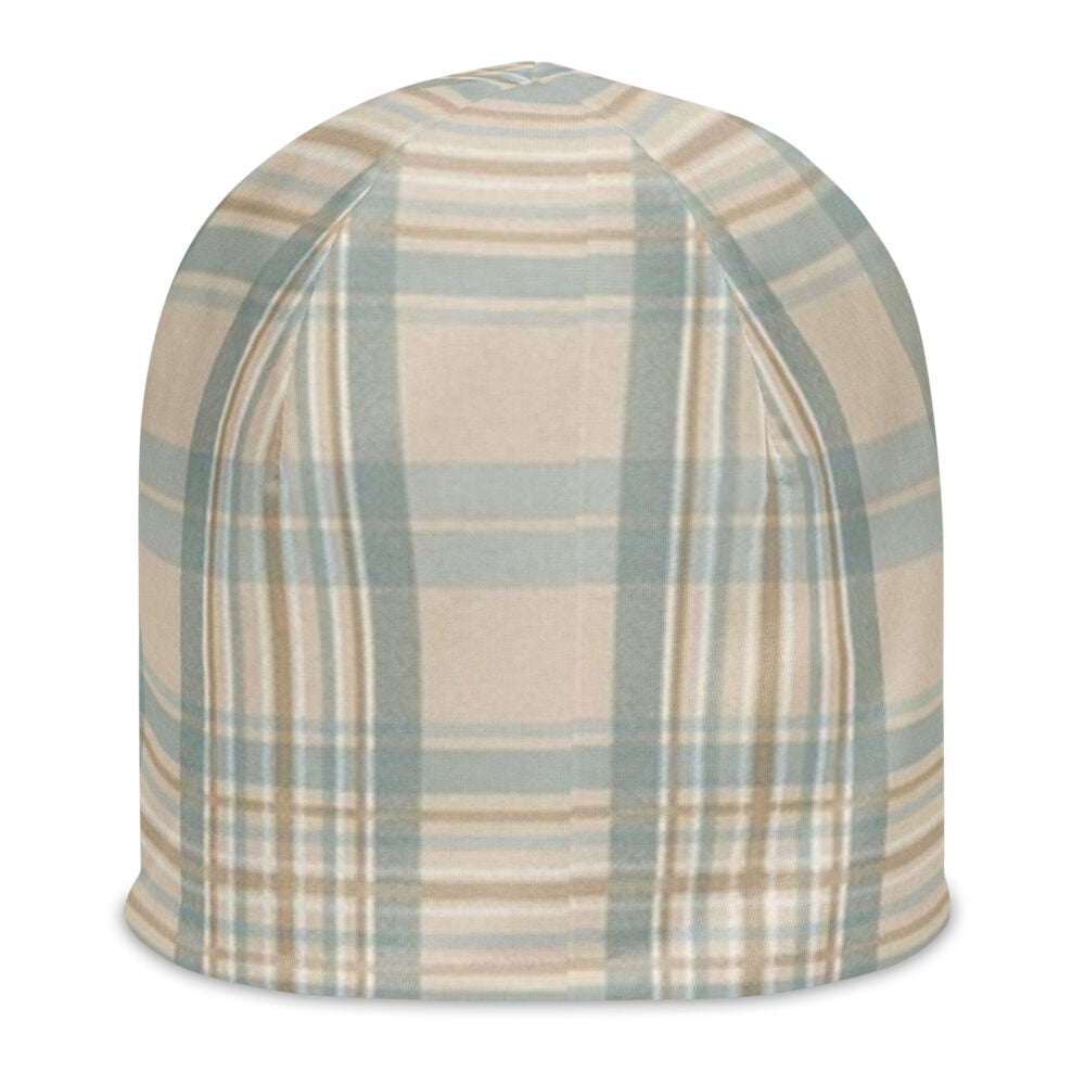 The Tartan Series (Austin Light Blue) Beanie light blue tan front art concierge clothing jpg