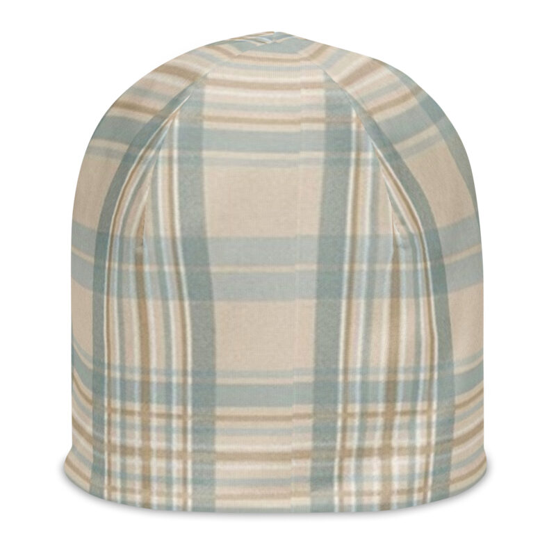 The Tartan Series (Austin Light Blue) Beanie light blue tan front art concierge clothing jpg