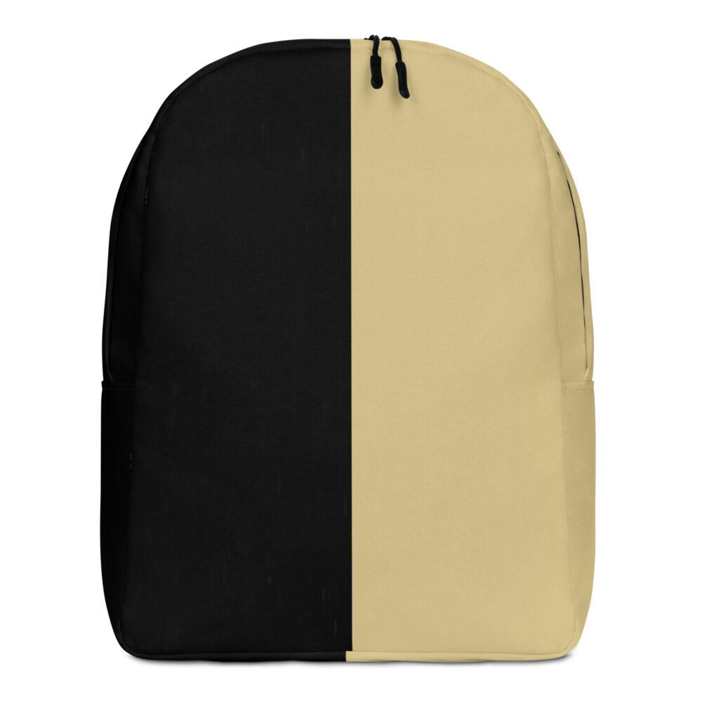 The Bauhaus Series (Khaki and Black) Minimalist Backpack khaki and black front art concierge clothing jpg