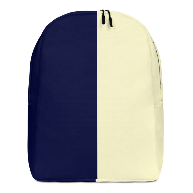 The Bauhaus Series (Cream and Navy Blue) Minimalist Backpack Cream and Navy Blue front art concierge clothing jpg