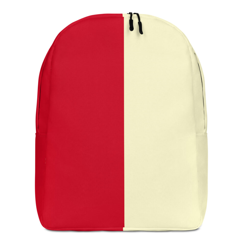 The Bauhaus Series (Cream and Cherry Red) Minimalist Backpack Cream and Cherry Red front art concierge clothing jpg
