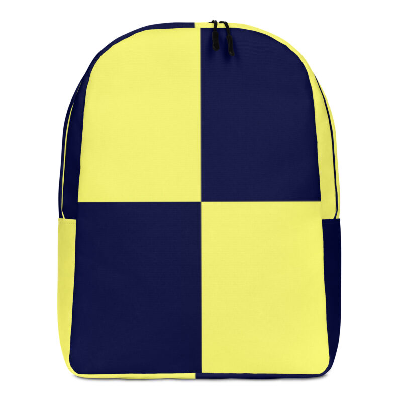 The Nautical Series (Lima) Backpack yellow navy blue front art concierge clothing jpg