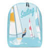 The Nautical Series (Sailboat) Minimalist Backpack blue yellow red white front art concierge clothing jpg
