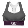 The Bauhaus Series (Plum and Grey) Longline Sports Bra plum and grey front art concierge clothing jpg