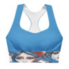 the art series (60's faces) longline sports bra blue white front art concierge clothing jpg the art series (60's faces) longline sports bra blue white front art concierge clothing jpg