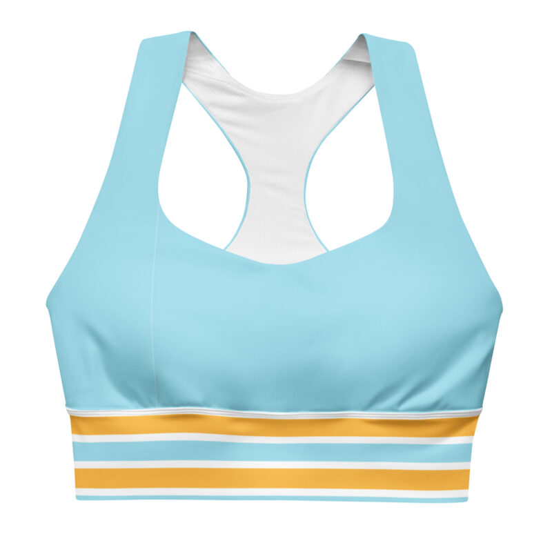 The Nautical Series (Sail Boat) Matching Longline Sports Bra blue green white front art concierge clothing jpg
