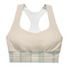The Tartan Series (Austin Light Blue) Longline Sports Bra light blue tan front art concierge clothing jpg
