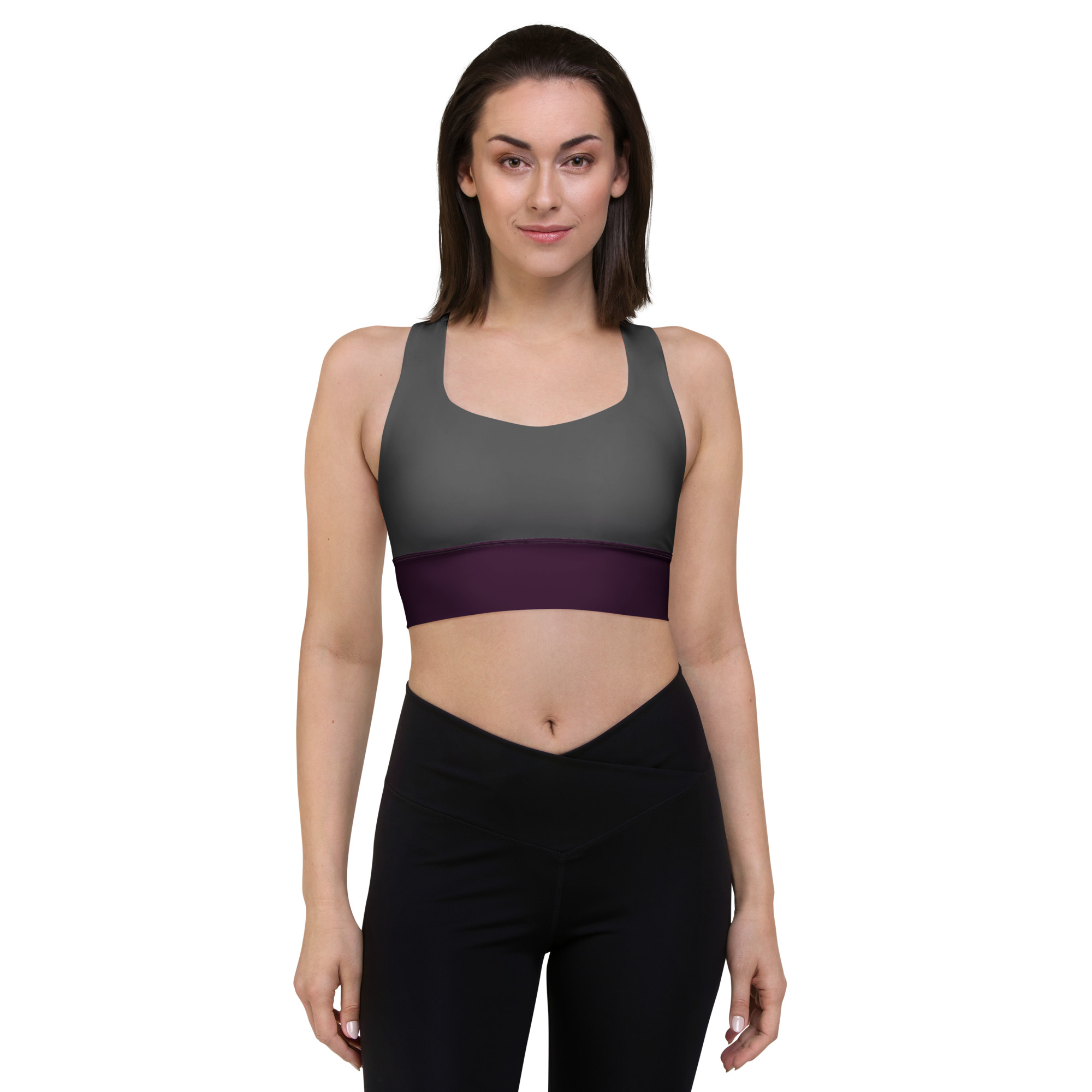all over print recycled longline sports bra white front 6aa07f8d91694