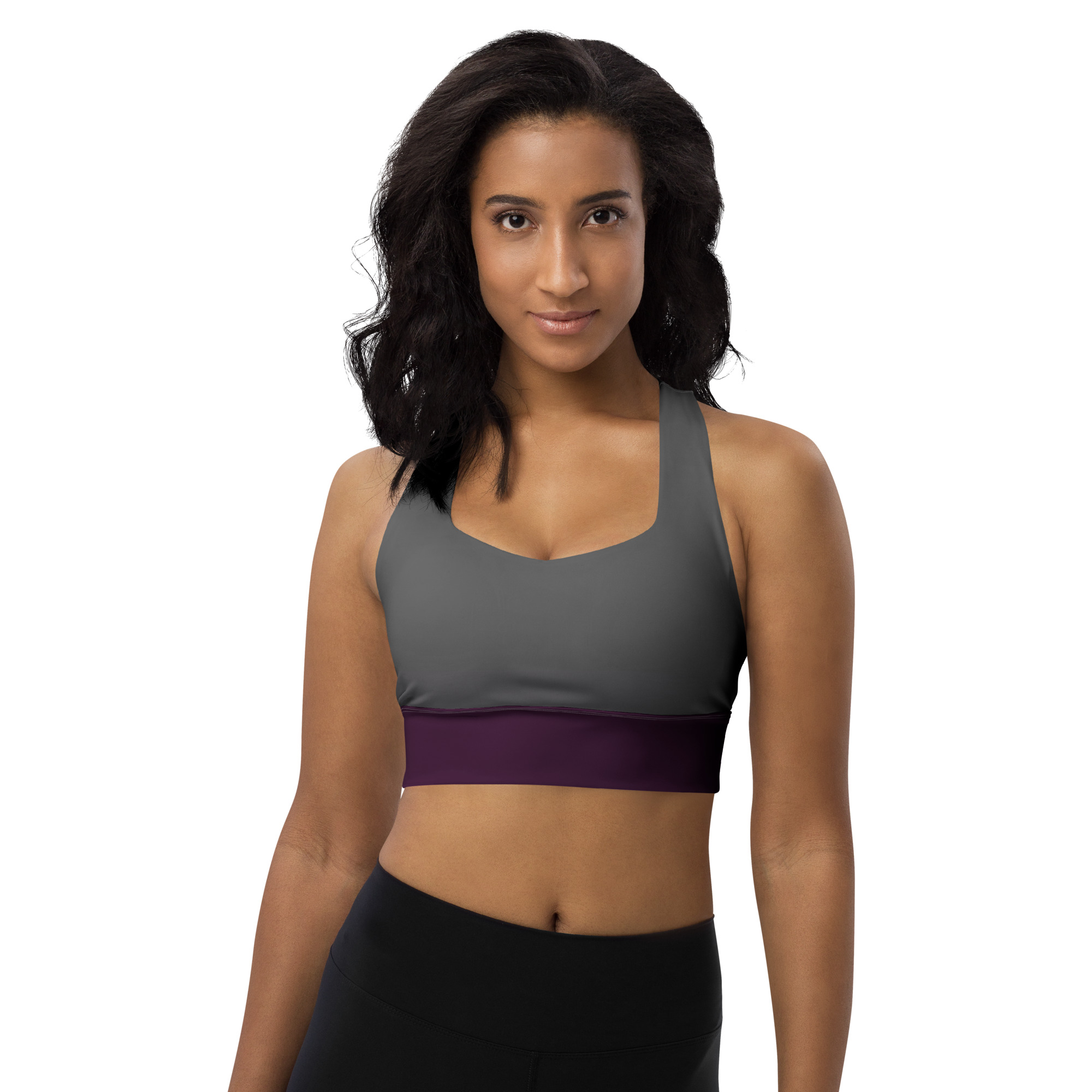 all over print recycled longline sports bra white front 6aa07f8d91a51