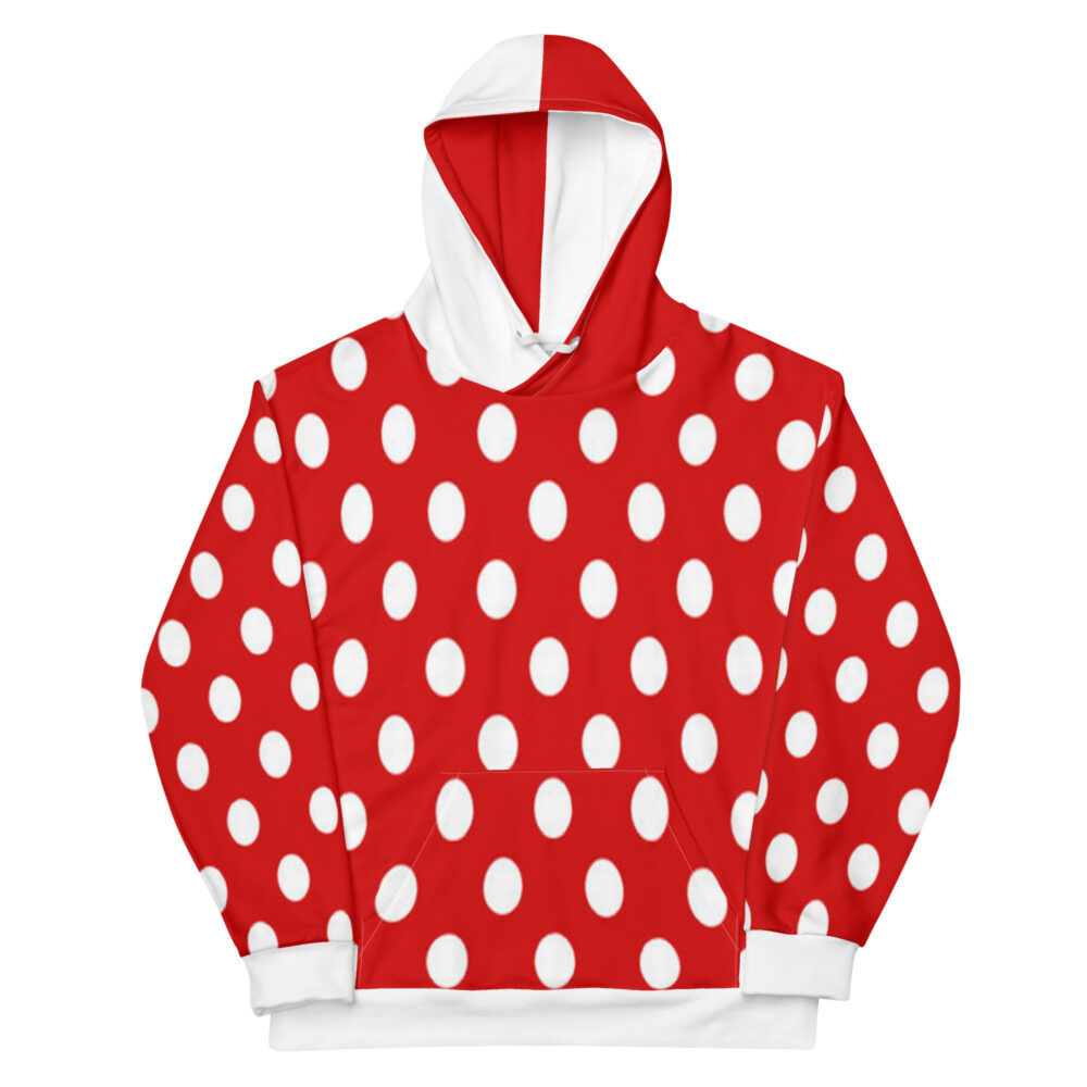 The Bauhaus Series (Red Pocka Dots) Hoodie red white front art concierge clothing jpg