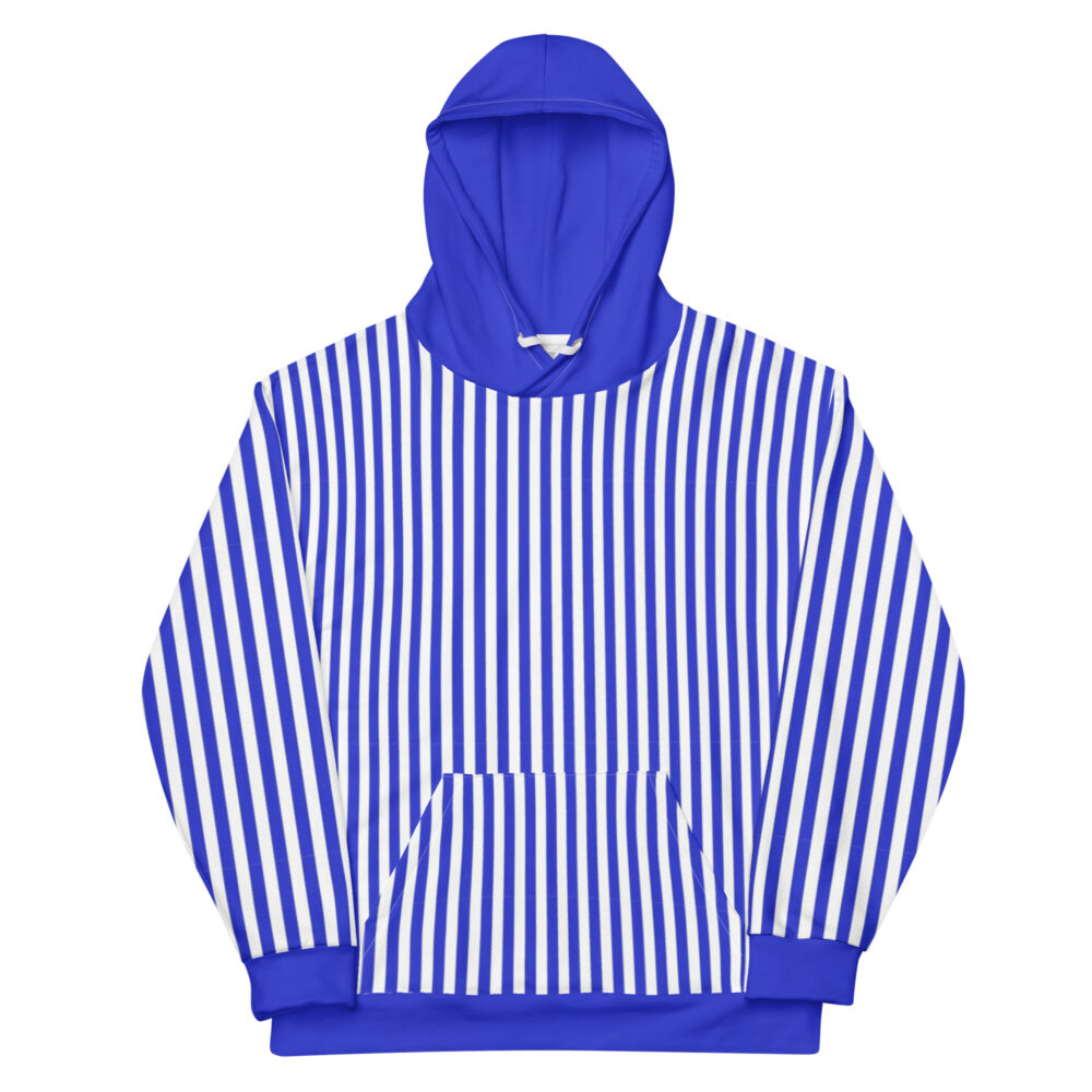 The Stripes Series (Blue Lines) Hoodie blue white front art concierge clothing jpg