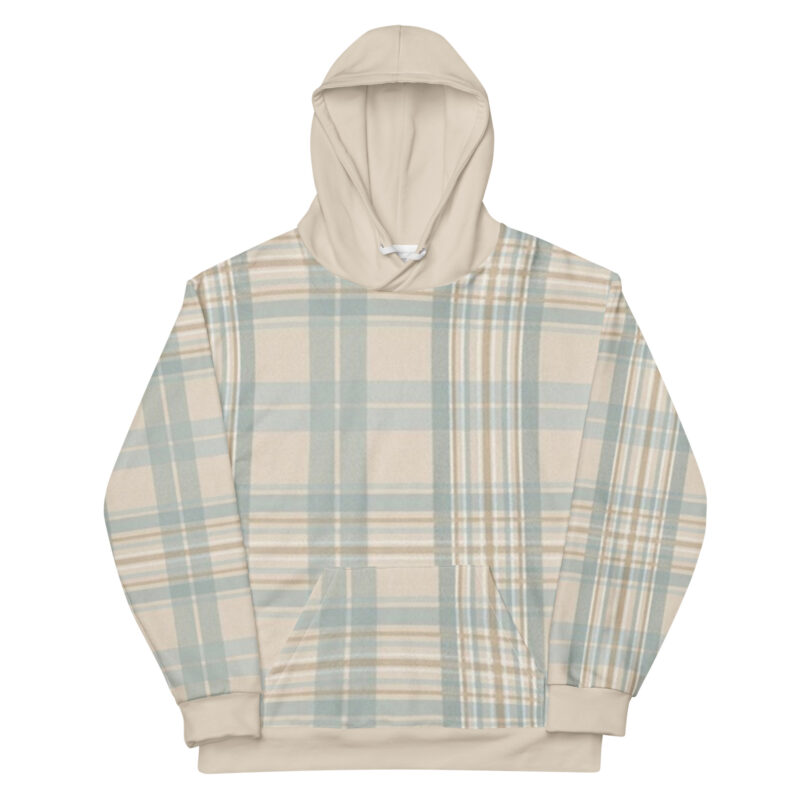 The Tartan Series (Austin Light Blue) Hoodie light blue tan front art concierge clothing jpg