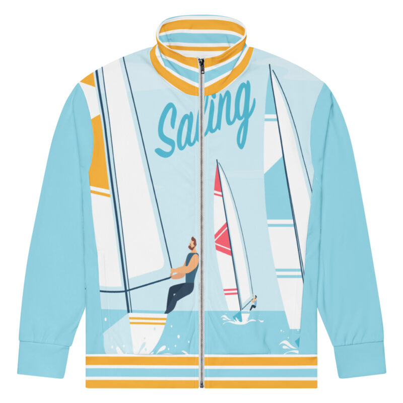 The Nautical Series (Sail Boat) blue red white front art concierge clothing jpg