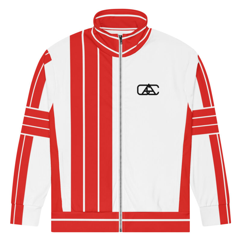 The Stripes Series (Ferrari Red) track jacket red white front art concierge clothing JPG