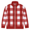 The Stripes Series (Gingham Red) Track Jacket red white front art concierge clothing jpg