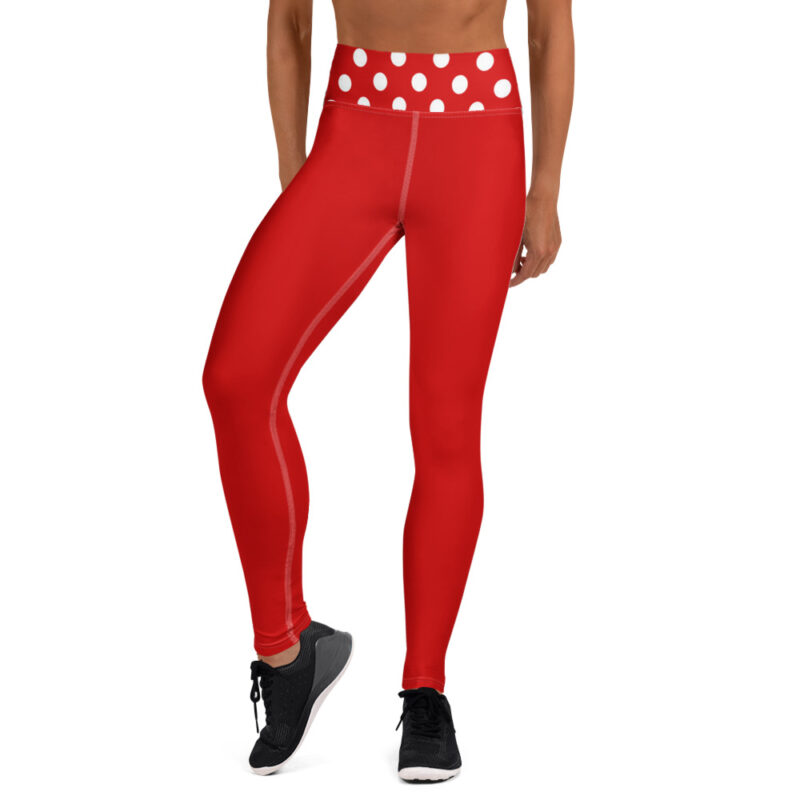 The Bauhaus Series (Red Pocka Dots) yoga leggings red white front art concierge clothing jpg