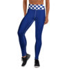 The Nautical Series (Bluenose IV) Blue Yoga Leggings blue white front art concierge clothing jpg