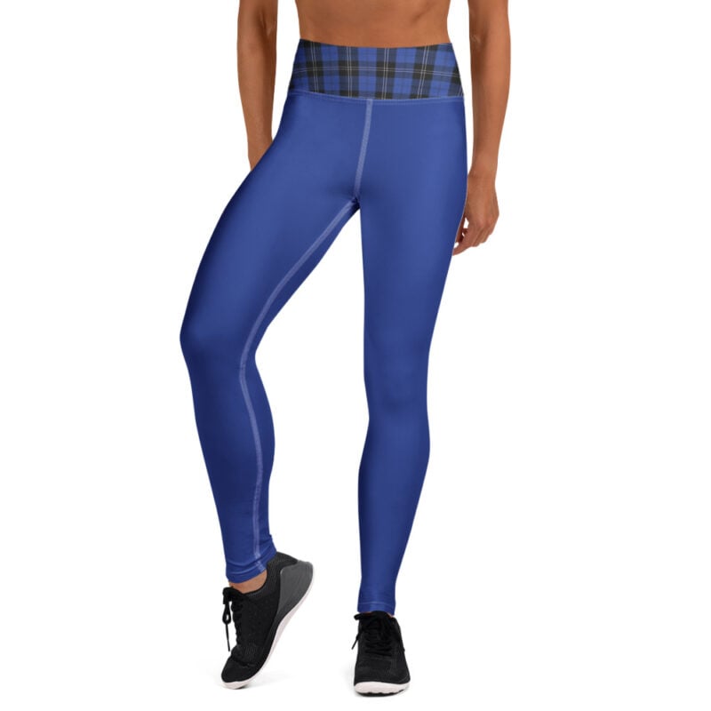 The Tartan Series (House of Wales) yoga leggings blue tartan front art concierge clothing jpg