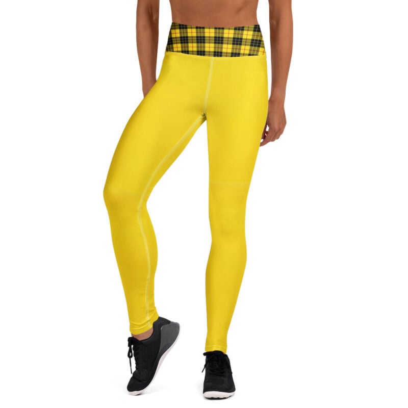The Tartan Series (MaCleod) Yoga Leggings yellow tartan front art concierge clothing jpg
