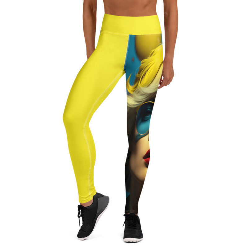 The Art Series (Warhol 3) Yoga Leggings yellow blue image front art concierge clothing jpg