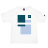 The Bauhaus Series (Grey and Teal) Champion T-Shirt grey teal white front art concierge clothing jpg