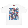 The Art Series (60’s Faces) Champion T-Shirt blue white front art concierge clothing jpg