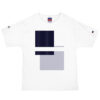The Bauhaus Series (Pinstripes) Champion T-Shirt blue and white front art concierge clothing jpg