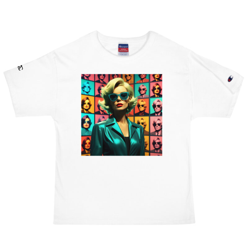 The Art Series (Ode to Warhol 2) Champion T-Shirt red black yellow white front art concierge clothing jpg