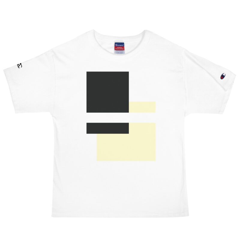The Bauhaus Series (Cream and Chocolate) Champion T-Shirt cream chocolate white front art concierge clothing jpg