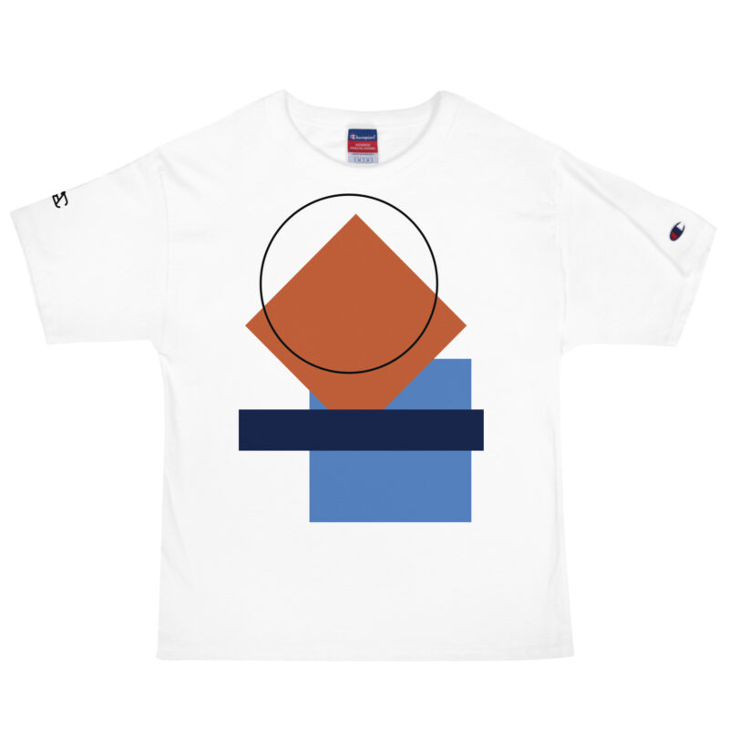 The Bauhaus Series (Terracotta Red) Champion T-Shirt red blue black white front art concierge clothing jpg The Bauhaus Series (Terracotta Red) Champion T-Shirt red blue black white front art concierge clothing jpg