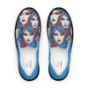 The Art Series (60's Faces) Men’s Slip-on Canvas Shoes blue white black front art concierge clothing jpg