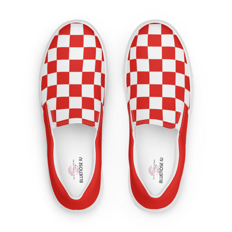 The Nautical Series (Bluenose IV) Red Men’s slip-on Deck Shoes red white front art concierge clothing jpg The Nautical Series (Bluenose IV) Red Men’s slip-on Deck Shoes red white front art concierge clothing jpg