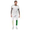 The Bauhaus Series (Cream and Bright Green) Fleece Sweatpants cream bright green white front art concierge clothing jpg