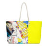 The Art Series (Headlines) Weekender Bag yellow blue white 24x13 front art concierge clothing jpg