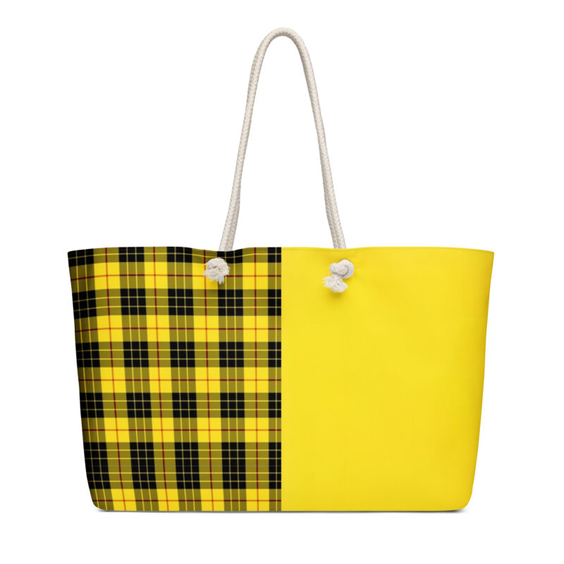 The Tartan Series (MaCleod) Weekender Bag black yellow front art concierge clothing JPG