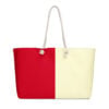 The Bauhaus Series (Cream and Cherry Red) Weekender Bag cream cherry red front art concierge clothing JPG