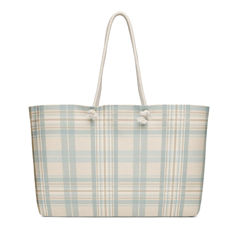 The Tartan Series (Austin Light Blue) Weekender Bag light blue tan 24x13 front art concierge clothing jpg The Tartan Series (Austin Light Blue) Weekender Bag light blue tan 24x13 front art concierge clothing jpg