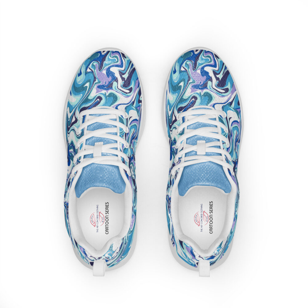 The Cartoon Series (Blue Marble) Women’s Athletic Shoes blue white front art concierge clothing jpg