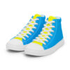 The Bauhaus Series (Navy, Yellow and Light Blue) Women’s High Top Canvas Shoes light blue yellow white left front art concierge clothing jpg