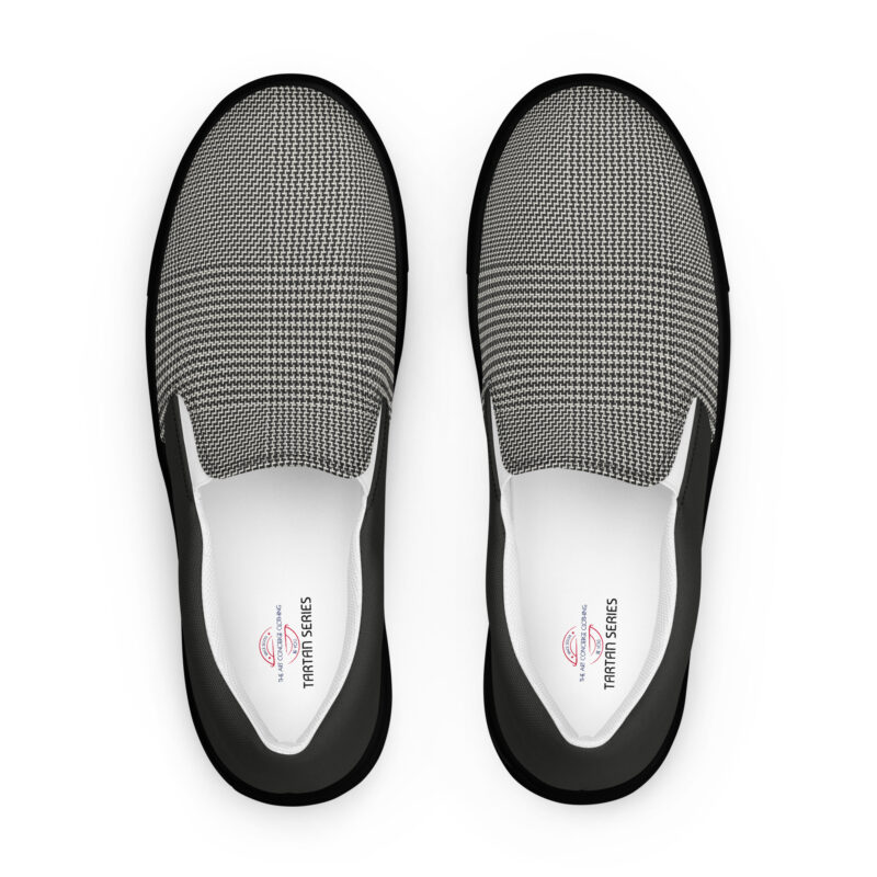 The Tartan Series (Glenn Plaid) Women’s Slip-on Canvas Shoes grey plaid black front art concierge clothing jpg The Tartan Series (Glenn Plaid) Women’s Slip-on Canvas Shoes grey plaid black front art concierge clothing jpg