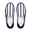 The Stripes Series (Vertical White with Navy) Women’s Slip-on Deck Shoes navy white black front art concierge clothing jpg