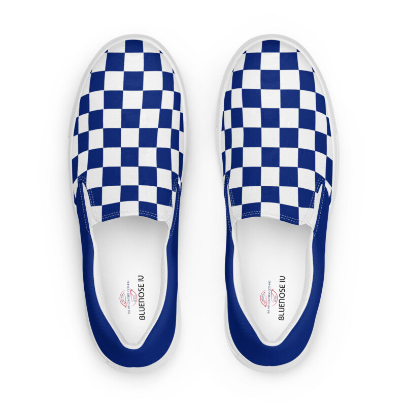 The Nautical Series (Bluenose IV) Blue Women’s slip-o Deck Shoes blue white front art concierge clothing jpg