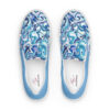 the cartoon series (blue marble) mens slip on canvas shoes blue and white front art concierge clothing jpg