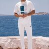 Cesar Azure Coast Natalia Azure Coast The Bauhaus Series (Grey and Teal) champion t shirt fleece joggers canvas deck shoes grey teal white front art concierge clothing JPG