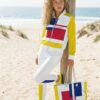 Melody on the beach The Art Series (Four Squares) Track Jacket fleece joggers canvas deck shoes weekender bag red blue yellow black white front art concierge clothing jpg