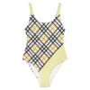 The Tartan Series (Light Mustard) One Piece Swimsuit light mustard black front art concierge clothing jpg