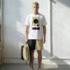 Tomas The Bauhaus Series (Khaki and Black Circles) Champion T-Shirt swim trunks canvas deck shoes khaki black white front art concierge clothing jpg