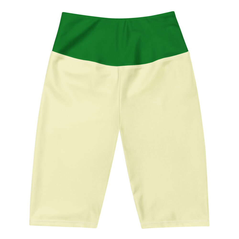 The Bauhaus Series (Cream and Bright Green) Biker Shorts cream bright green front art concierge clothing jpg