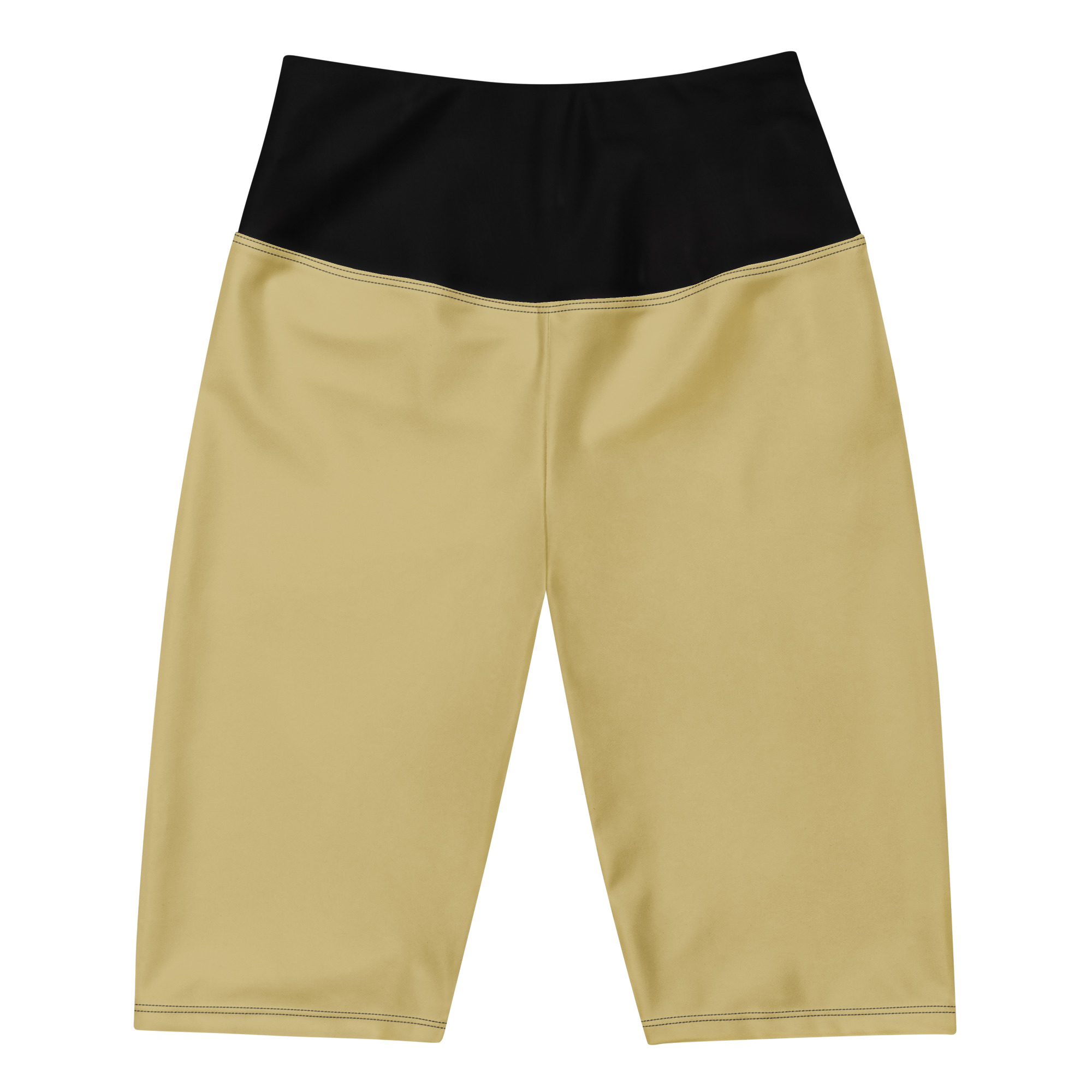 The Bauhaus Series (Khaki and Black) Biker Shorts khaki black front art concierge clothing jpg