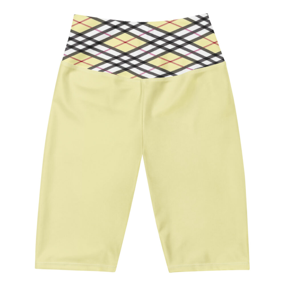 The Tartan Series (Light Mustard) Biker Shorts black mustard yellow white front art concierge clothing jpg
